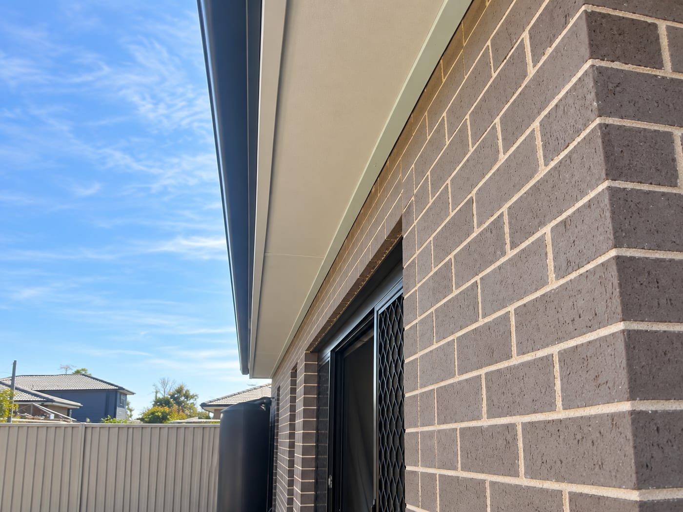 Finished eaves and gutter detail